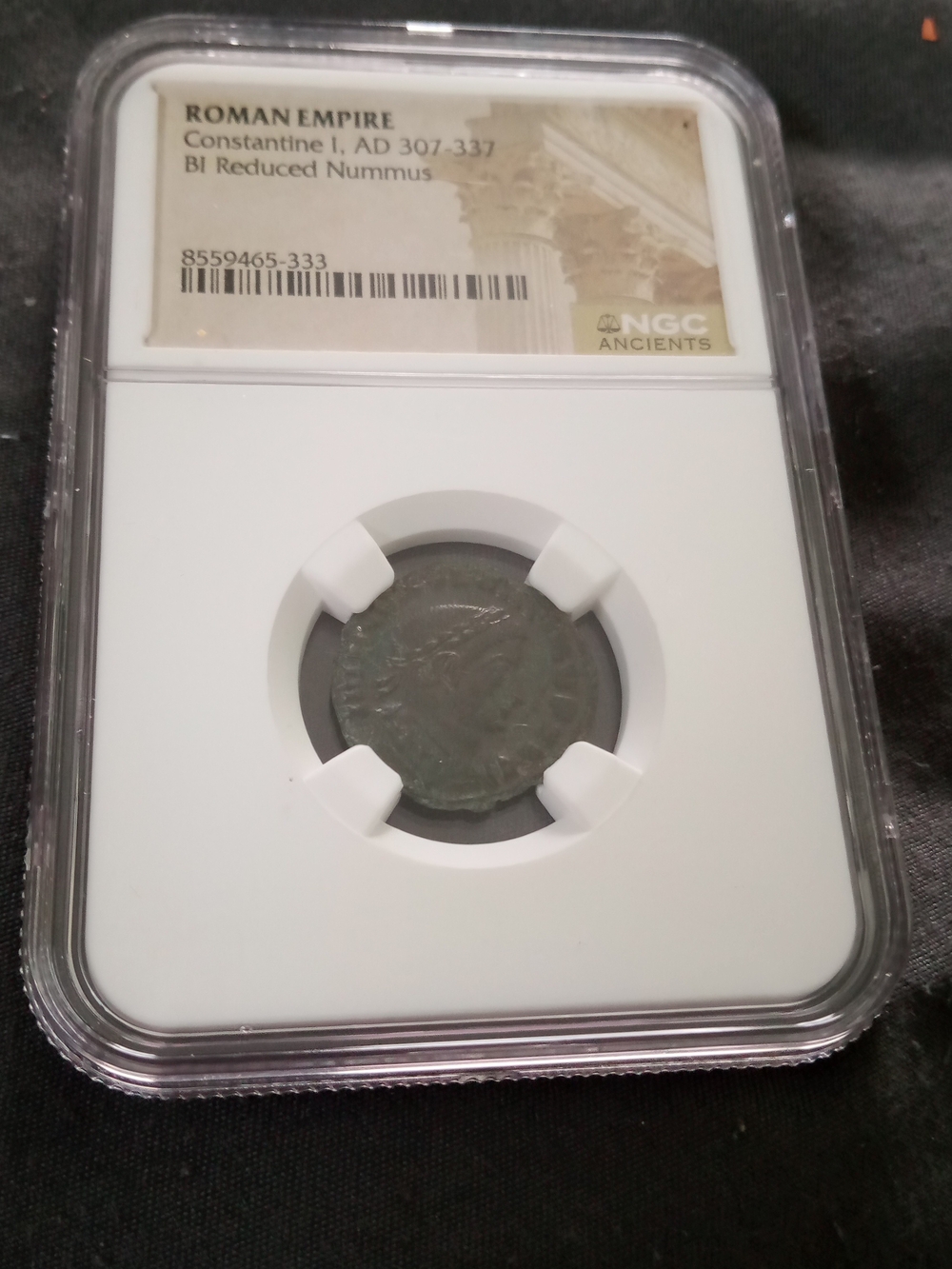 Roman Empire Constantine I Bronze Nummus in NGC Ancients Slab - Green Patina
